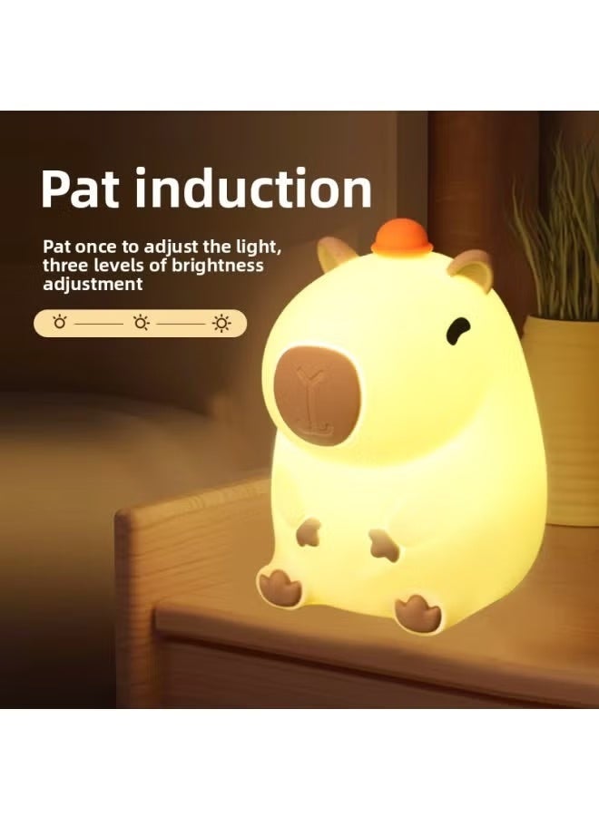Capybara Night Light - Squishy Silicone Pat Light with Adjustable Brightness & Long- Ideal for Bedroom Sleep Aid & as a Charming Gift Toy - Light Up Your Nights with This Capybara-Inspired Delight - Image 5
